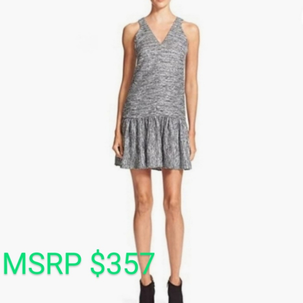 🥳🔥🎉Hunter Bell Metallic Tweed Drop Waist Dress